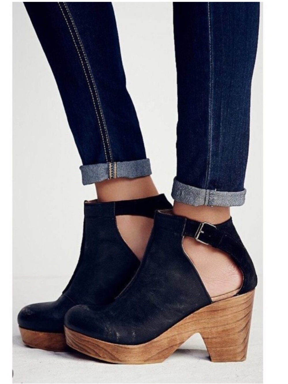 Free People Amber Orchard Clog Bootie Black